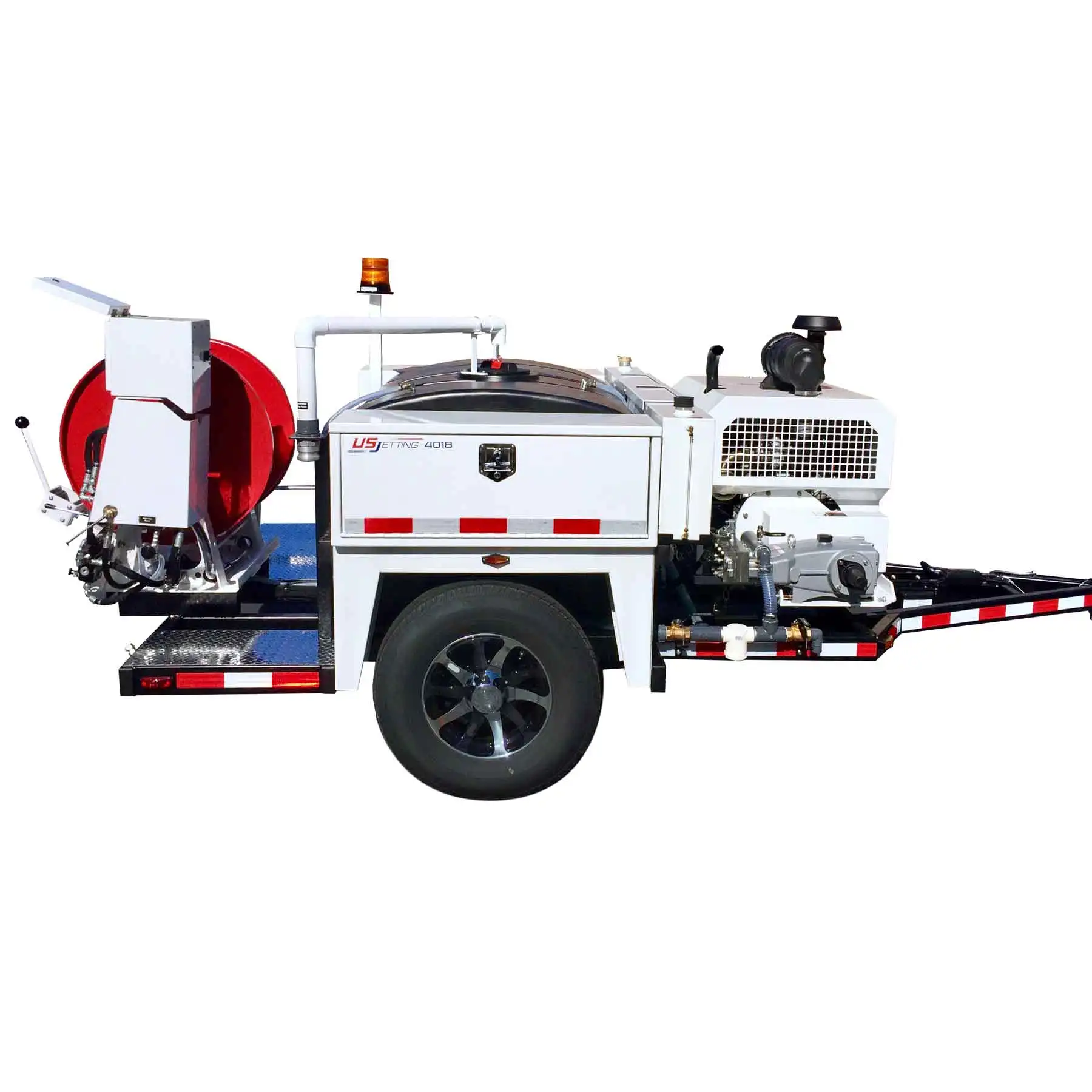 Hydro flushing high-pressure cleaning of sewer lines